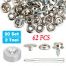 117829 Unbranded Stainless Steel Screw Snap Fastener Kit Press Studs For