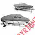 210d 17-19ft Unbranded Generic Dark Gray Waterproof Boat Cover Fishing Speedboat Folded Polyester