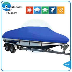 T170510k 1pc 17-19ft Blue Deluxe Uv-resistance Pontoon Boat Cover Foot 600 Denier