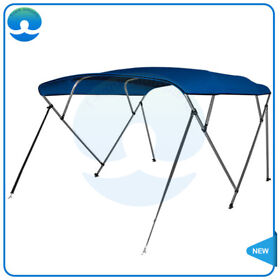T170599k 1pc Blue 4 Bow 8 Ft Length 79inch-84inch Width 600d Durable Bimini Top Boat Cover