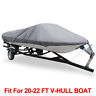 210d 20-22ft Trailerable Boat Cover Waterproof Fishing V-shape Gray 700 X 280cm