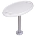 33btb001-oval-07 Yessources 18 X 30 Oval Abs Marine Boat Table With 2x Cup Holders For Fishing White 640671073639