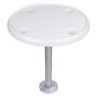 33btb002-round-07 Yessources New 24 Round Abs Marine Boat Table With 2x Cup Holders For Fishing White 640671073646