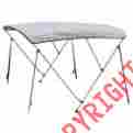 33btc004-bimini-09 Yessources New Uv Waterproof 600d Oxford Bimini 3 Bow Top Boat Cover With Storage Bag Grey 637509499785