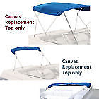 3bt8509046br-fabric Eliteshield Bimini Top Boat Cover Canvas Fabric Blue Fits Bow