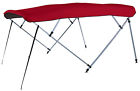 847477red Shademate Bimini Top Boat Cover Canvas Fabric Red Fits Bow