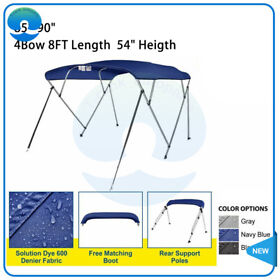 8foot L 85inch-90inch With 54inch H Blue Boat Cover Professional Grade Nylon Fittings