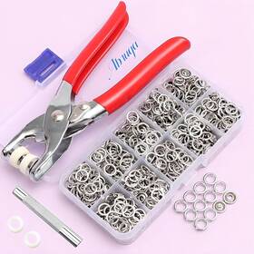Mg-0316001 Abruga 100 Sets Metal Snaps Buttons Five Claw Buckle Installation Silver