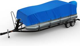 B0fhq3n4g7 Adodieca Pontoon Boat Cover 22-24ft 1200d Pu Heavy Duty Marine Grade Motor Cov Blue 3187