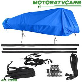 Mot1131126 All-carb Waterproof Pontoon Deck Boat Cover 21-24ft Long Dark Blue
