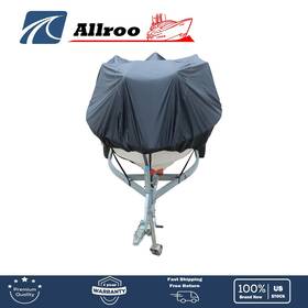 Alu1214149 Allroo Boat Cover V-hull Runabouts 11-13ft 420d Waterproof Heavy Duty Black