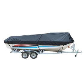 Alu2087440 Allroo Waterproof Boat Cover Trailerable Fishing Ski Bass V-hull Runabouts Black 1