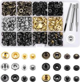4337005851 Alritz 120 Set Leather Snap Fasteners Kit 12.5mm Metal Button Snaps 6 Colors