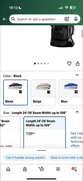 B0b582z7f2 Anglink New Heavy-duty Marine Grade Boatcover Fits 14ft - 16ft V-hull
