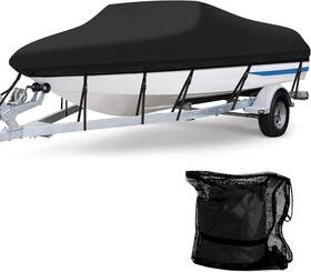 Us-14-16ft-beige Anglink Heavy Duty Marine Grade Polyester Waterproof Boat Cover Black 23ft-24ft Beam