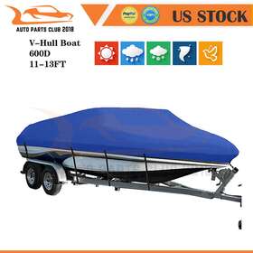 Ap170508c01 Apc Waterproof Heavy Duty Trailerable Boat Cover Fishing V-hull Protector 11-13ft