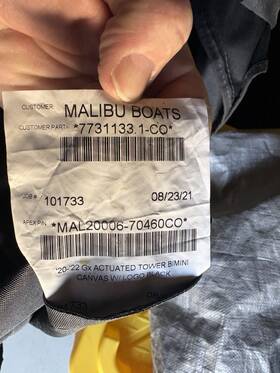 Mal20006-70460co Apex Bimini - Malibu Gx Canvas 19-22ft