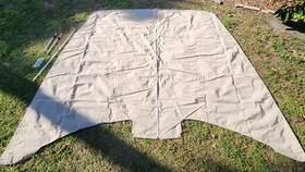 Aq36-17-035 Aquila 36 Boat Forward Bow Seat Cushion Canvas Cover Set With Snaps And Poles - Linen