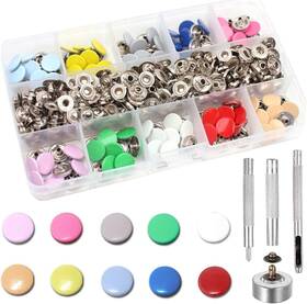 Arokimi 691171652091 Snap Fastener Kit Metal Snaps Buttons With Fixing Tools 4 Color