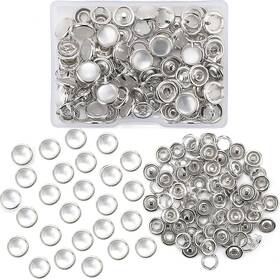 Arokimi 704022157543 Pearl Snaps Fasteners Kit 10mm Clothes Ring For Western Shirts White