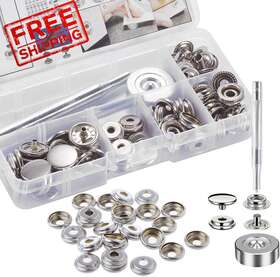 Arokimi 704022157642 Snaps Kit For Boat Cover Canvas Screws Buttons Tool Marine Grade Silver