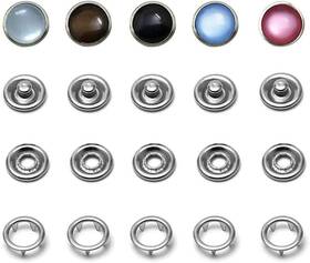 Snaps-005 Arokimi Pearl Snaps Fasteners Kit 10m Prong Ring For Western Shirt Clothes