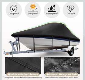 Dy-ghhl-0022 Ataman Outdoors Heavy Duty 600d Waterproof Boat Cover 20 - 22ft Trailerable V-hull Runabout