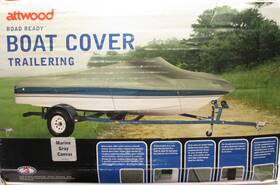 17718 Attwood 17ft X 6 Inch 95 Beam Road Ready Fishing Boat Cover Gray