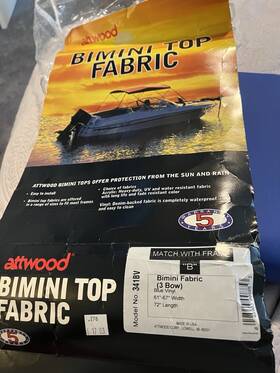 341bv Attwood Bimini Top Fabric 3 Bow New In Package