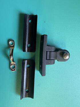 Qg30090 Aurora Bimini Top Concave Deck Hinge / Rail Mount Black With Eyelet