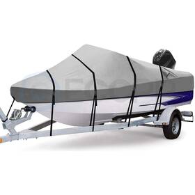 Ap17051401cp Autodayplus New Gray 11-13ft 78 Inch 300d Trailerable V-hull Fishing Boat Cover 181 X106
