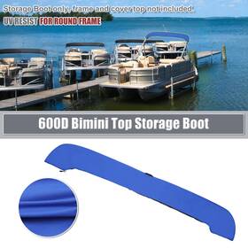Automall Tech 767153320248 Boat Universal Bimini Top Storage Boot Cover With Light Hole Blue 91 Inch -96 W