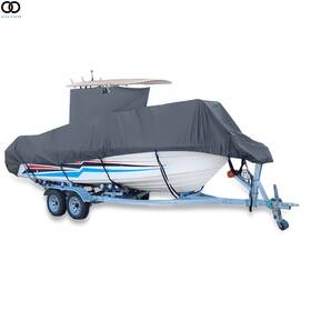 Apo182072 Autoooparts T-top Boat Cover 20-22ft For Center Console Boats With Roofs 420d Grey