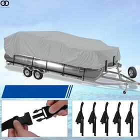 Apo85360 Autoooparts Boat Cover Waterproof Trailerable Pontoon Heavy Duty Fabric Gray 21 22 23 24ft
