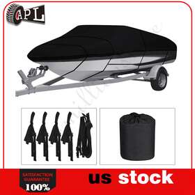 Ap17050201l Autoparts-leader 11-13ft Heavy Duty Boat Cover 600d Oxford Fabric Polyester Runabout