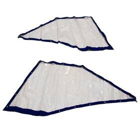 2767571 Bayliner Boats 702 Med Tweed Blue / Clear Snap Boat Side Curtains Set Of 2