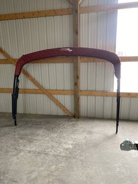 017455 Bennington Oem Curved Lighted Bimini Top 8.5 X 10 Includes Frame Canvas Boot