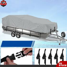 Ber160050 Berliii Boat Cover 21 22 23 24 Ft Waterproof Trailerable Pontoon Heavy Duty Fabric Gray