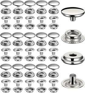 120dz Betterjonny 120 Pieces Stainless Steel Snap Fastener 15mm Heavy Duty Silver