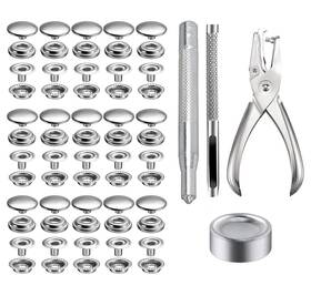 Betterjonny 750319037371 200 Pieces Stainless Steel Snap Fastener Kit 15mm Silver