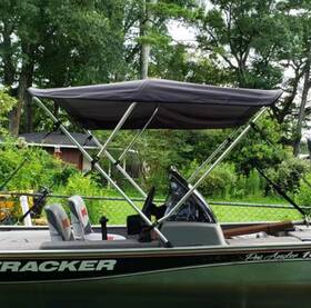Wmabt069 Bimini Tops 3 Bow 6ftl X 46 Inch H 54 -60 W Polyester Boat Aluminium Kit - Black