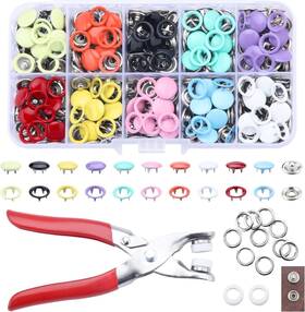 Wz-999 Biouu 100 Sets Metal Snaps Buttons With Fastener Pliers Press Tool 10 Colors