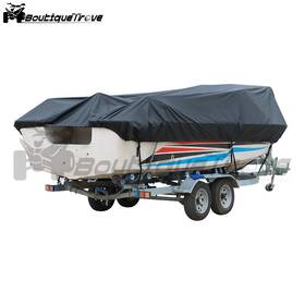 Bou1806624 Boutiquetrove Black Pu 600d Boat Cover 17-19ft 96 Inch 600 285cm Fit V-hull Tri-hull Runabout