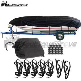 Bou2857904 Boutiquetrove For Jon Boat 12ft-18ft L Beam Width Up To 75inch Black Cover 210d