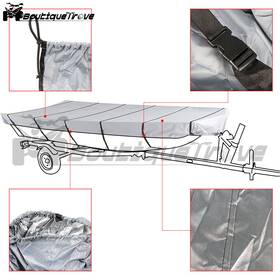 Bou2859128 Boutiquetrove 14ft Jon Boat Cover- Water Proof Heavy Duty Trailerable Cover 210d