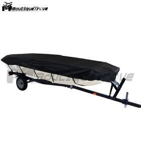 Bou3559256 Boutiquetrove For Jon Boat Cover-water Proof Heavy Duty Trailerable Black 600d 16ft