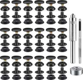 Brand Moocci Yt-snaps-black-10sets-ccca1 40 Pieces 10 Sets Snap Fastener Kit Tool 5/8 Inches 15mm Button