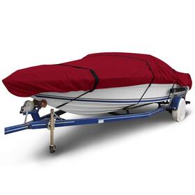 Budge 018397100999 American Flagship Ripstop Boat Cover Fits V-hull Fishing Boats Burgundy