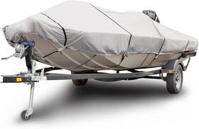 18397117935 Budge B-611-x3 600 Denier Low Profile Flat Front Boat Cover Gray 16ft-18ft Long