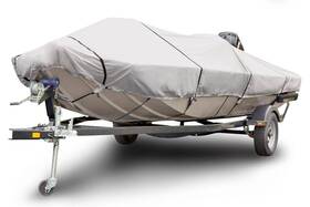 B-1241-x6-r Budge 1200 Denier Boat Cover Fits Center Console Flat 20ft To 22ft Long Gray